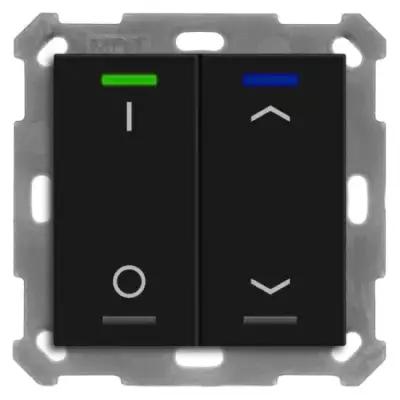 KNX Button Light 55 2-кратная, RGBW, датчик температуры, черный матовый, Sch._Jal. BE-TAL55T206.D1 – MDT – 4251916112691