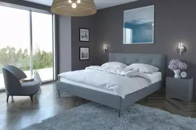Кровать Альма ткань Рико светло-серый 90x200