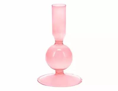 Подсвечник фасиль, стекло, розовый, 14х8 см, Koopman International