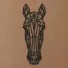 Декоративное панно деревянное, Полигональная лошадь (черный цвет)