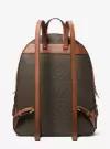 Рюкзак MICHAEL KORS модель JAYCEE коричневый в монограмму с двумя отделениями Jaycee Large Backpack MK Signature PVC Leather School Bag