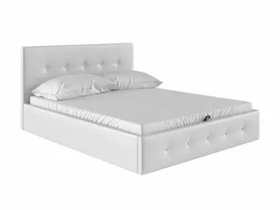 Кровать с подъемным механизмом Первый Мебельный Колумбия ПМ Белый экокожа 160х200 см