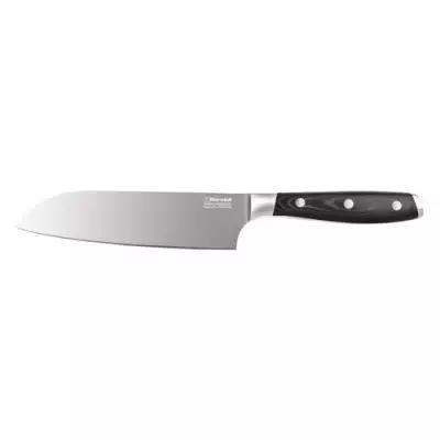 Нож Rondell Santoku Falkata (0328-RD-01) стальной сантоку лезв.140мм прямая заточка черный блистер