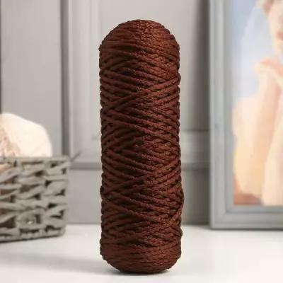 Softino Шнур для вязания "Классик" без сердечника 100% полиэфир ширина 4мм 100м (коричневый)