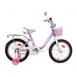 Велосипед 2-х колесный Black Aqua BA Princess 18", колеса светятся, 1s, розово-белый