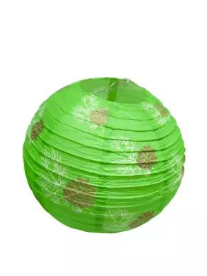 Абажур бумажный "Китайский фонарик", круглый (декор, зеленый)