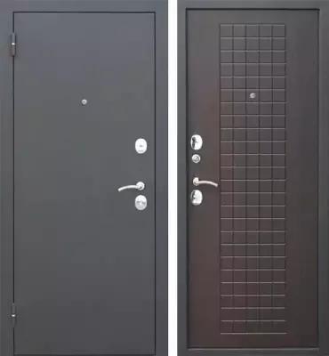 Входная металлическая дверь Феррони Гарда Муар 8мм в цвете Чёрный муар / Венге |Полотно 6 см, Металл 1.2 мм, Вес 63 кг, Размер 2050*960 по коробке (правая)