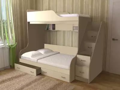 Детская мебель, Двухъярусные кровати СлавМебель Двухъярусная кровать Дуэт-15