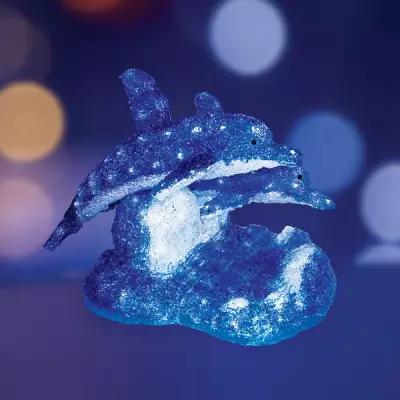 Neon-Night Акриловая светодиодная фигура "Синие дельфины" 65х48х48 см,136 светодиодов, IP44 понижающий трансформатор в комплекте, NEON-NIGHT