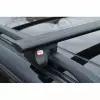 Багажник AMOS ALFA BLACK для Daewoo Korando 5 дв. mk III Джип 2011г. и по н.в. на рейлинги (аэродинамическая черная крыловидная дуга)