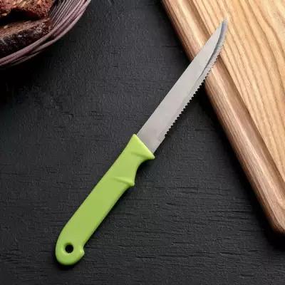 Нож кухонный "Акли", зубчатое лезвие 10x5 см, цвет микс