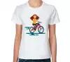 Женская футболка Все Футболки Девушка на велосипеде женская футболка с коротким рукавом белая