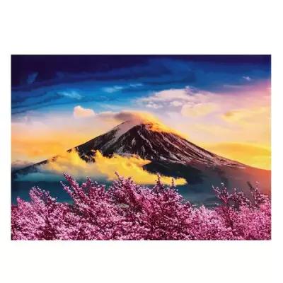 Постер "Сакура на фоне горы" тиснение фольгой, упаковка в тубус, 500х700 мм