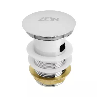 Донный клапан ZEIN BP2, 1 1/4", большая кнопка, с переливом, для раковины, хром