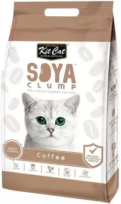 KIT CAT SOYA CLUMP COFFEE наполнитель соевый биоразлагаемый комкующийся для туалета кошек с ароматом кофе (14 л х 4 шт)