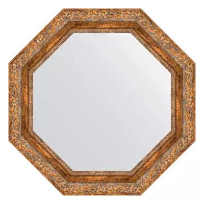 Зеркало в багетной раме - виньетка античная бронза 85 mm (65,4 Х 65,4 cm) (EVOFORM)
