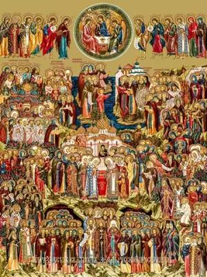 Собор всех святых просиявших на земле русской, 25x34 см, арт Ид9533