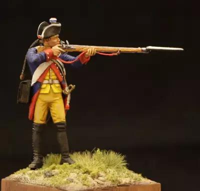 CHM-54159(M). Прусский мушкетер 34-го пехотного полка, 1756-63 гг. 54 мм. Материал - белый металл