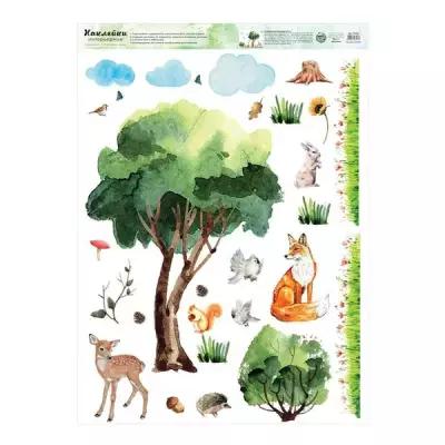 Наклейка виниловая "Лесные животные", интерьерная, 50 х 70 см./В упаковке шт: 1