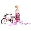 Кукла-модель «Стефани на вело прогулке» с велосипедом, очками и аксессуарами, микс