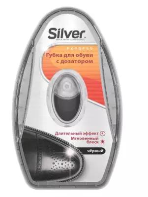 Silver Губка-блеск цвет черный для обуви Silver Express с дозатором силикона, 10 шт