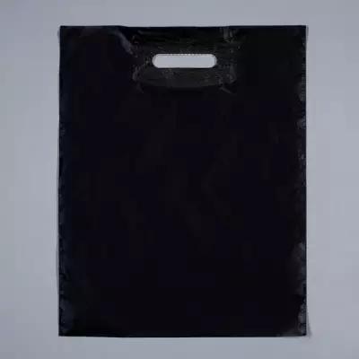 Пакет полиэтиленовый с вырубной ручкой, чёрный, 40 х 50 см, 90 мкм (50 шт)