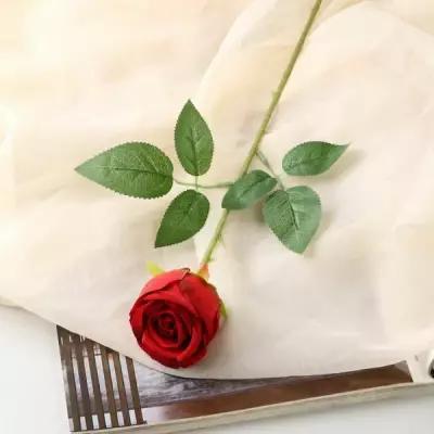 Цветы искусственные "Роза Шёлк" 7х56 см, красный