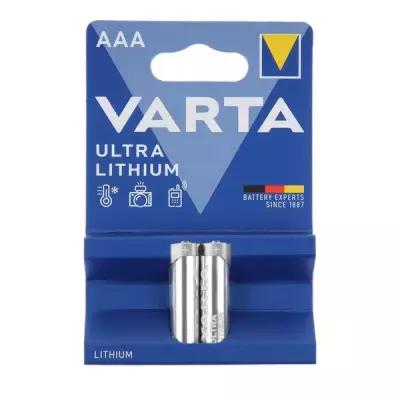 Батарейка литиевая Varta ULTRA, AAA, FR10G445, 1.5 В, блистер, 2 шт