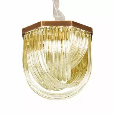 Подвесной светильник Delight Collection Murano Glass A001-400 L4 brass/amber