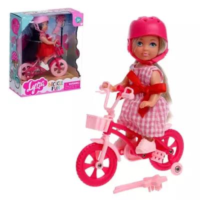 Кукла малышка Lyna на велопрогулке с велосипедом и аксессуарами, микс