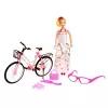 Кукла-модель «Стефани на вело прогулке» с велосипедом, очками и аксессуарами, микс