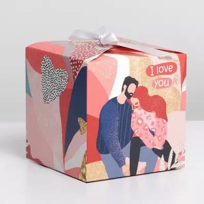 Коробка складная LOVE, 12 × 12 × 12 см