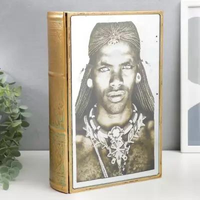 Шкатулка-книга металл, стекло "Воин" 30х20х6,8 см