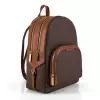 Рюкзак MICHAEL KORS модель JAYCEE коричневый в монограмму с двумя отделениями Jaycee Large Backpack MK Signature PVC Leather School Bag