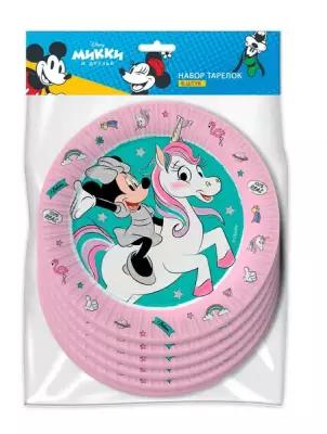 Набор бумажных тарелок ND Play Minnie Mouse розовые - 3, 180 мм 6 штук