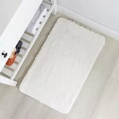 Доляна Коврик для ванной прямоугольный Доляна «Пушистик», 49×79 см, цвет белый