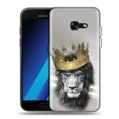 Дизайнерский силиконовый чехол для Самсунг А7 2017 / Samsung Galaxy A7 (2017) Лев с короной