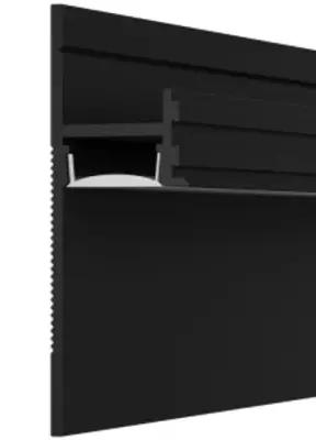 Скрытый плинтус под рассеиватель Pro Design 7209 B черный муар RAL 9005 1 шт. 2700х52х17,5 мм