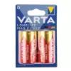 Батарейка алкалиновая Varta LONGLIFE MAX POWER, D, LR20-2BL, 1.5В, блистер, 2 шт
