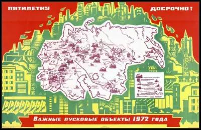 Редкий антиквариат; Советский плакат топливная промышленность - разработка месторождений полезных ископаемых, газ, уголь, нефть; Формат А1; Офсетная бумага; Год 1972 г.; Высота 58 см
