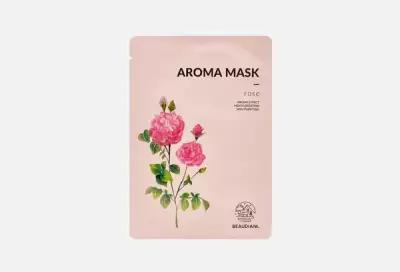 Тканевая маска для лица с эфирным маслом розы AROMA MASK rose 1 шт