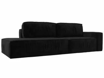 Прямой диван Москва 523 модерн подлокотник справа Велюр Черный ширина 281см