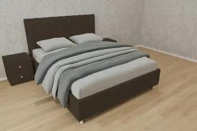 Кровать Челси (Размер: 120x200(190) (+ 1200 ₽ ), Основание: Металлическое с ламелями, Цвет: Велюр коричневый, Высота ножек: 5 см стандарт)