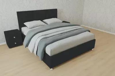 Кровать Корсика (Размер: 80x200(190), Основание: Металлическое с ламелями, Цвет: Велюр темно-серый, Высота ножек: 13 см угловые (+1500₽))