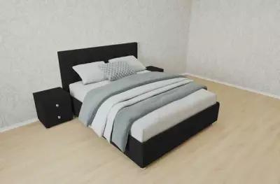 Кровать Афина (Размер: 180x200(190) (+ 2100 ₽ ), Основание: Металлическое с ламелями, Цвет: Велюр темно-серый, Высота ножек: 5 см угловые (+1000₽))