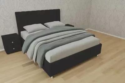 Кровать Челси (Размер: 80x200(190), Основание: Металлическое с ламелями, Цвет: Велюр темно-серый, Высота ножек: 5 см угловые (+1000₽))