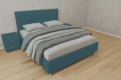 Кровать Челси (Размер: 180x200(190) (+ 2100 ₽ ), Основание: Металлическое с ламелями, Цвет: Велюр бирюзовый, Высота ножек: 5 см угловые (+1000₽))