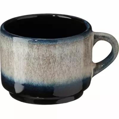 Чашка чайная Борисовская Керамика Пати 200мл, фарфор, серый-синий, 1 шт