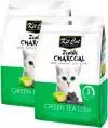 KIT CAT ZEOLITE CHARCOAL GREEN TEA LUSH наполнитель комкующийся для туалета кошек с ароматом зеленого чая (4 + 4 кг)