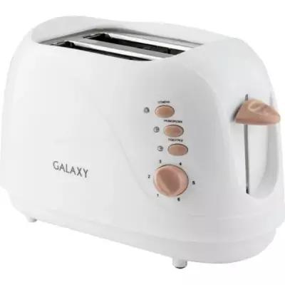 Тостер Galaxy 2904, 800 Вт, 6 режимов прожарки, 2 тоста, белый